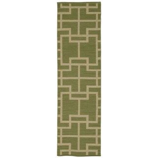 Barclay Butera Flatweave Maze Lemongrass Runner Rug (23 X 8)