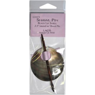 Shell Shawl Pin 2.3 Round black Lip