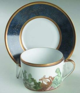 Bernardaud Metropoles Flat Cup & Saucer Set, Fine China Dinnerware   Phoebe Shap
