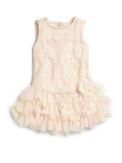 Biscotti Toddlers & Little Girls Shimmery Lace Dress   Pink