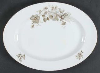 Johann Haviland Twilight Rose 13 Oval Serving Platter, Fine China Dinnerware  