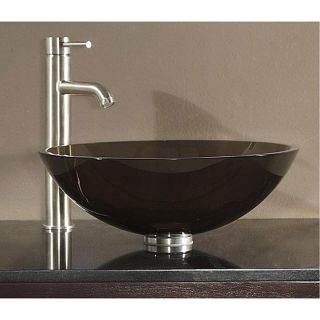 Tempered Glass Brown Vessel Sink