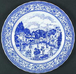 Corona Columbia Mainville Blue Dinner Plate, Fine China Dinnerware   Blue On Whi