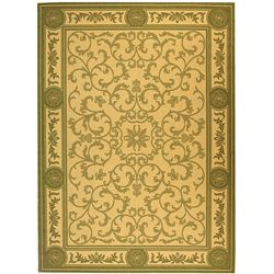 Indoor/ Outdoor Beaches Natural/ Olive Rug (53 X 77) (IvoryPattern FloralMeasures 0.25 inch thickTip We recommend the use of a non skid pad to keep the rug in place on smooth surfaces.All rug sizes are approximate. Due to the difference of monitor color