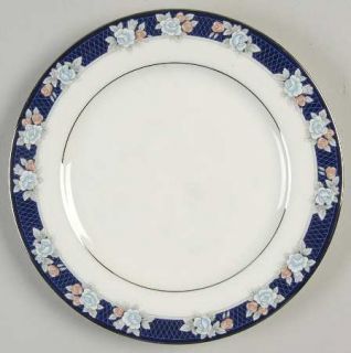 Franciscan St Claire Bread & Butter Plate, Fine China Dinnerware   Blue Rim, Pea