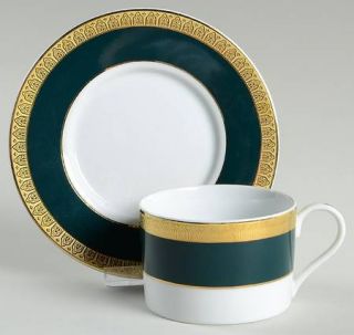 Royal Porcelain Royal Collection Emerald Green Flat Cup & Saucer Set, Fine China