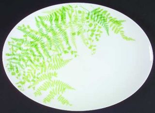 Mikasa Lacy Fern Green 14 Oval Serving Platter, Fine China Dinnerware   Green F