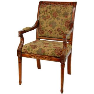 Oriental Furniture Queen Victoria Fabric Arm Chair EU CHAIR8 D