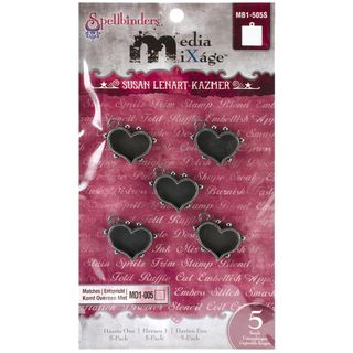 Media Mixage Bezel 5/pkg hearts 1, Silver