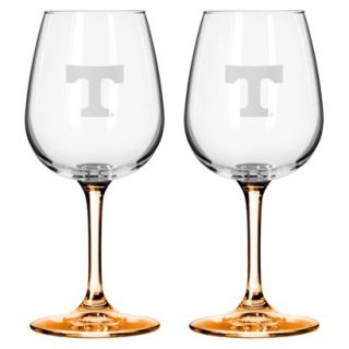 Boelter Brands NCAA 2 Pack Tennessee Volunteers Satin Etch Wine Glass   12 oz