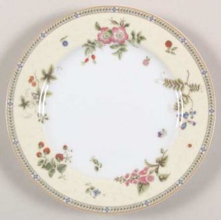 Wedgwood Fleur Bread & Butter Plate, Fine China Dinnerware   Pink Flowers W/Frui