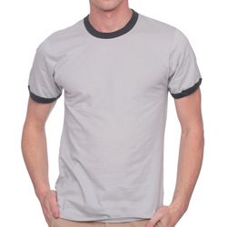 American Apparel Fine Jersey Ringer Short Sleeve T shirt (small)