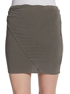 Asymmetrical Tuck Skirt   Burro Pigment