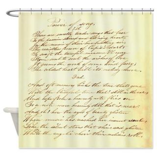  Old Script Love Poem Shower Curtain  Use code FREECART at Checkout