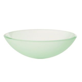 Decolav Miami Frosted Tempered Glass Vessel Sink (WhiteEasy cleanFor above counter useModel number 1597T WH )