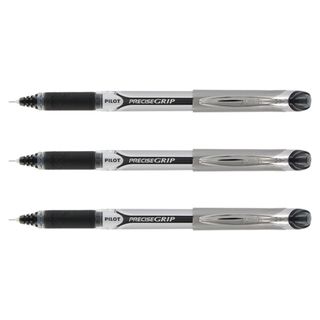 Pilot Precise Grip Black Extra Fine Rollerball Pens (pack Of 3) (BlackModel 28831Point size Extra fine/ 0.5mm needle pointPack of 3Pocket clipNon refillableDimensions 5.5 inches long )