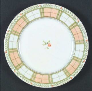 Mikasa English Rose (Porcelain) Salad Plate, Fine China Dinnerware   Yellow, Gre