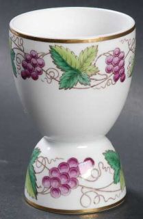 Spode Grapevine Double Egg Cup, Fine China Dinnerware   Purple Grapes, Green Lea