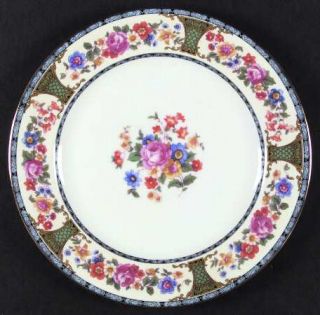 Royal Bayreuth Rob4 Dinner Plate, Fine China Dinnerware   Floral Center & Rim Gr