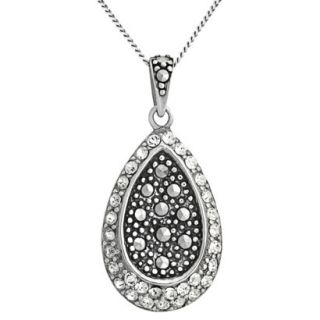 Marcasite Crystal Pendant   Silver