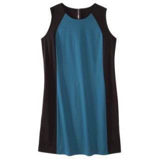 Mossimo Womens Plus Size Sleeveless Ponte Color block Dress   Blue/Black 2