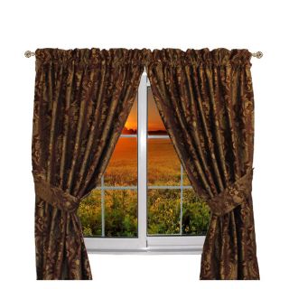 Sherry Kline Luxury China Art Brown 84 inch Curtain Panel Pair (Brown/multi Construction Rod pocket Lining Not lined Dimensions 84 inches long x 56 inches wideTiebacks included Yes Energy saving Yes Materials 100 percent polyester woven jacquard Car