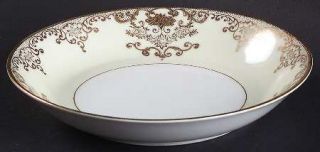 Meito Goldwyn Coupe Soup Bowl, Fine China Dinnerware   Gold Flowers & Scrolls On