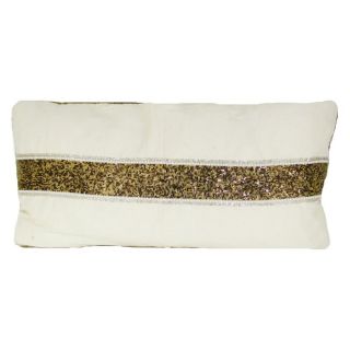 Design Accents Majestic Stripe Pillow   White / Gold   NSG36025 