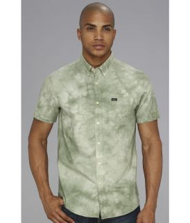 RVCA Thatll Do Tye Dye S/S Woven Shirt Mens Short Sleeve Button Up (Green)