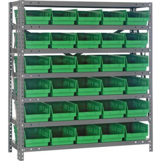 Quantum Storage Steel Shelving System with 30 Bins   36in.W x 12in.D x 39in.H