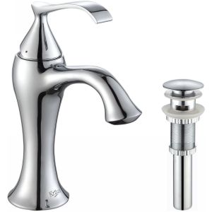 Kraus KEF 15001 PU11CH Exquisite Ventus Ventus Single Lever Basin Faucet and Pop