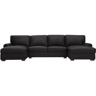 Leather Possibilities 3 pc. Chaise Sectional, Black