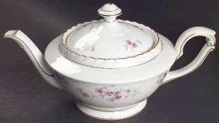 Franconia   Krautheim Fiorella Teapot & Lid, Fine China Dinnerware   Pink Flower