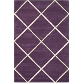 Safavieh Handmade Moroccan Chatham Purple Wool Rug (4 X 6)