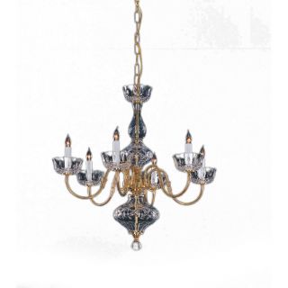 Colonial 6 light Chandelier In Polished Brass And Clear Glass