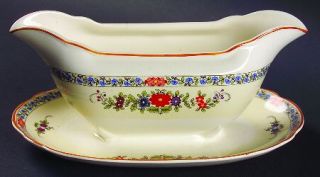 Wedgwood Somerset Gravy Boat with Attached Underplate, Fine China Dinnerware   B