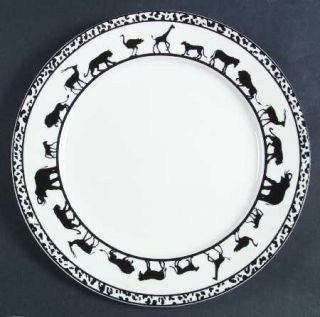 American Atelier Serengeti Black & White Dinner Plate, Fine China Dinnerware   B