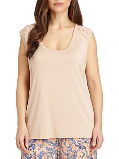 Alix Button Trimmed Top   Bamboo