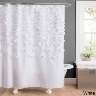 Lush Decor Lucia Shower Curtain (Ivory, Blue, Grey, Purple, Red, WhiteMaterials 100 percent polyesterDimensions 72 inches wide x 72 inches longCare instructions Machine washableThe digital images we display have the most accurate color possible. Howeve
