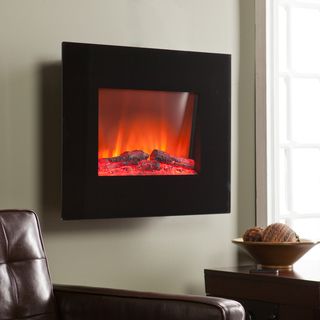 Upton Home Adler Wall Mount Electric Fireplace (Toughened glass, metal, resinFinish Sleek, black glassIncludes wall mount bracket with four (4) screws and L hook for hangingMounts to the wall for a unique fireplace experienceToughened glass front for las