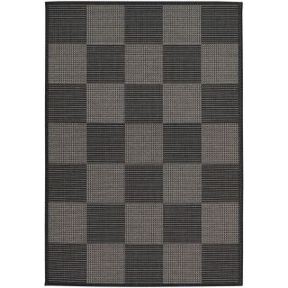 Tides Black/ Grey Rug (67 X 96) (BlackSecondary colors GreyPattern Checkered MotifTip We recommend the use of a non skid pad to keep the rug in place on smooth surfaces.All rug sizes are approximate. Due to the difference of monitor colors, some rug co