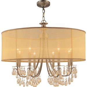 Crystorama Lighting CRY 5628 AB Hampton Chandelier Etruscan Smooth Oysters