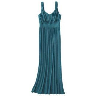 Merona Womens Knit V Neck Ruched Waist Maxi Dress   Monterey Bay   M