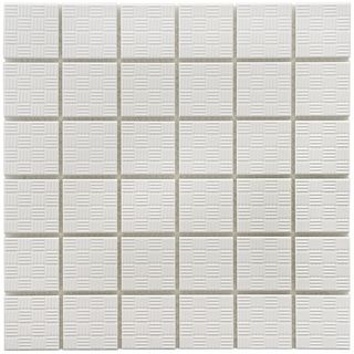 Somertile 12x12 in Sicilia D 2 in White Porcelain Mosaic Tile (pack Of 10)