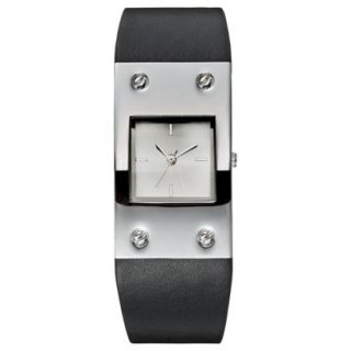 Womens Mossimo Screw Accent Analog Watch   Black