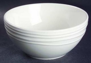 Thomson Waves Soup/Cereal Bowl, Fine China Dinnerware   All White,Embossed Wavy