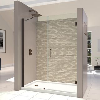 Dreamline Unidoor 60 61 inch Frameless Hinged Shower Door (Tempered glass, aluminum, brassIntended use IndoorTempered glass ANSI certifiedAssembly requiredProduct Warranty Limited 5 (five) year manufacturer warranty Warranty for any hardware in Oil Rubb
