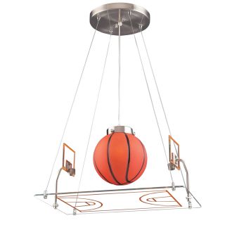 Elk Lighting Hoops Basketball Court 1 light Satin Nickel Pendant