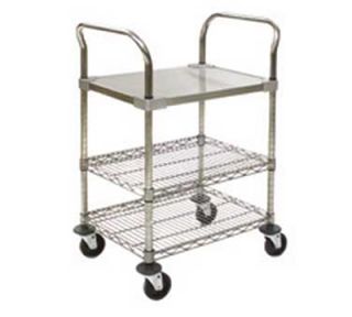 Eagle Group Utility Cart   (2) 21X36 Chrome Plated & Stainless Solid Shelf, 800 lb Capacity