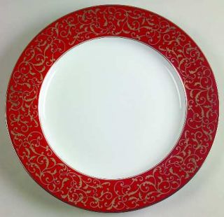 Mikasa Parchment Red Dinner Plate, Fine China Dinnerware   Fine China, Red Band,
